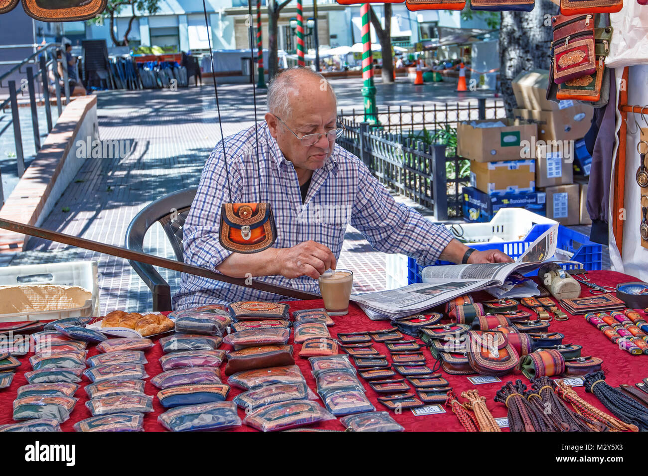 The flea market of San Telmo in Buenos Aires Stock Photo