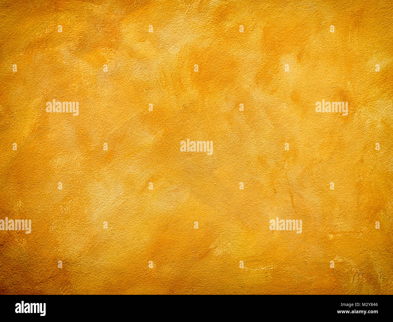Yellow Grunge Cement Wall Textured Paint Background Stock Photo