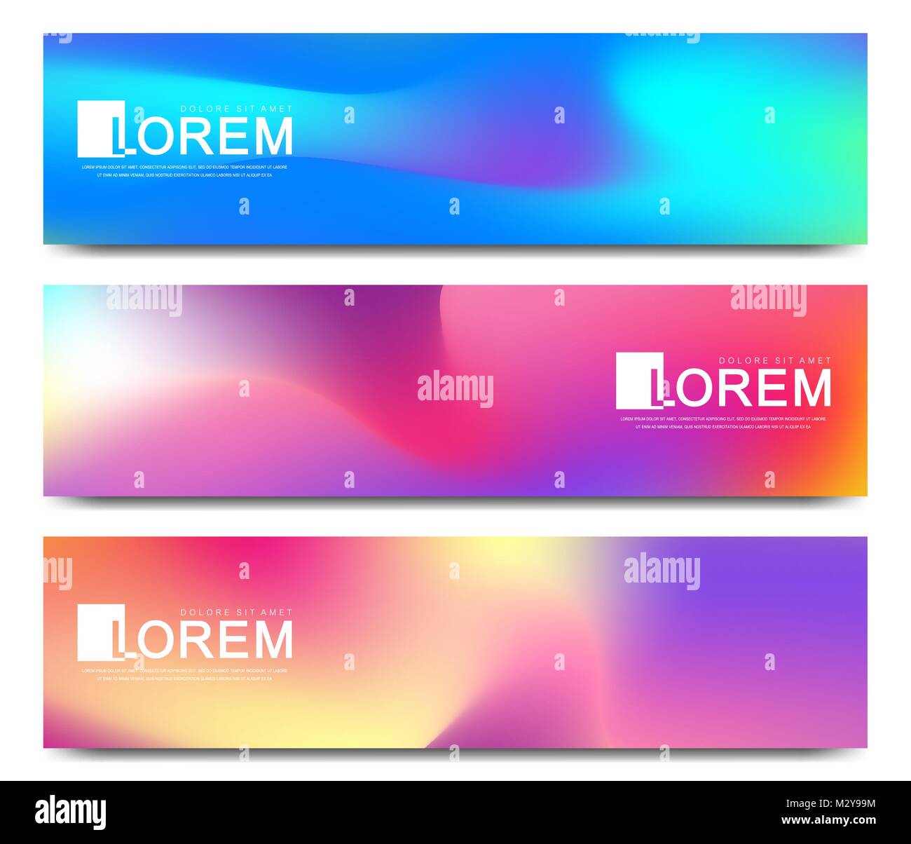 Modern set of vector banner. Abstract fluid 3d shapes vector trendy ...