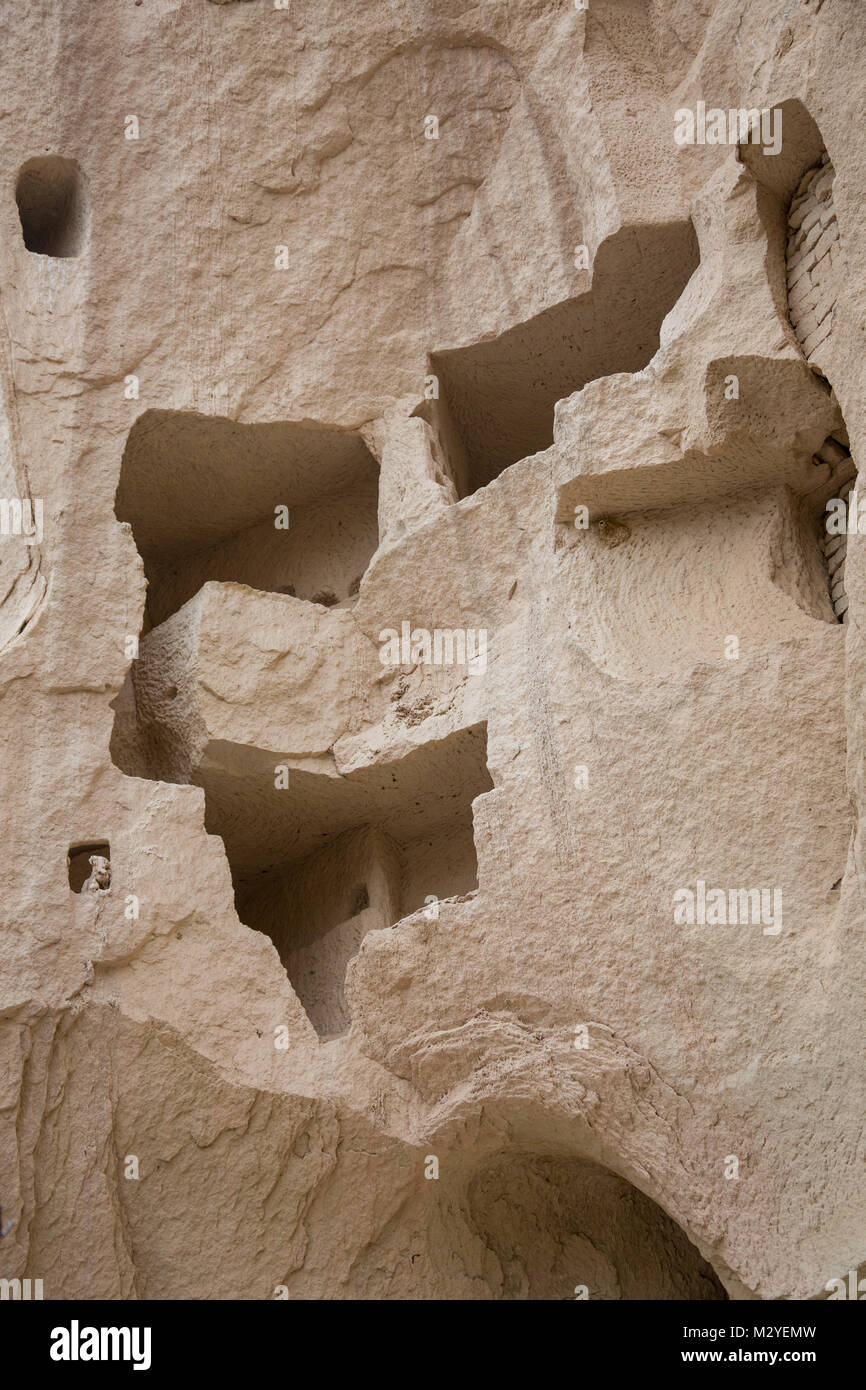Limestone rock with tunneled hole Tunnel through the Limestone Western