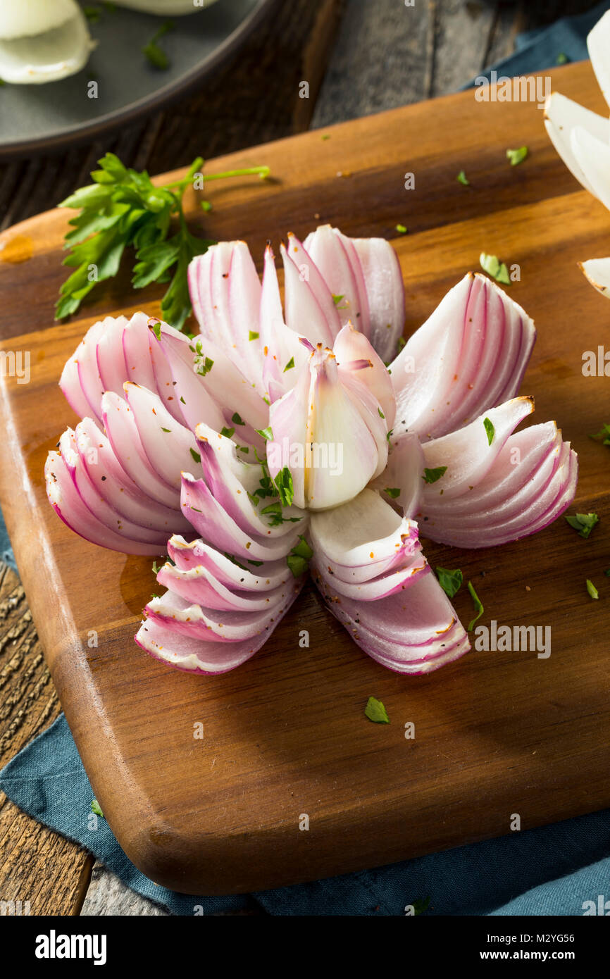 Baked Organic Onion Lotus Flower Ready to Eat Stock Photo Alamy