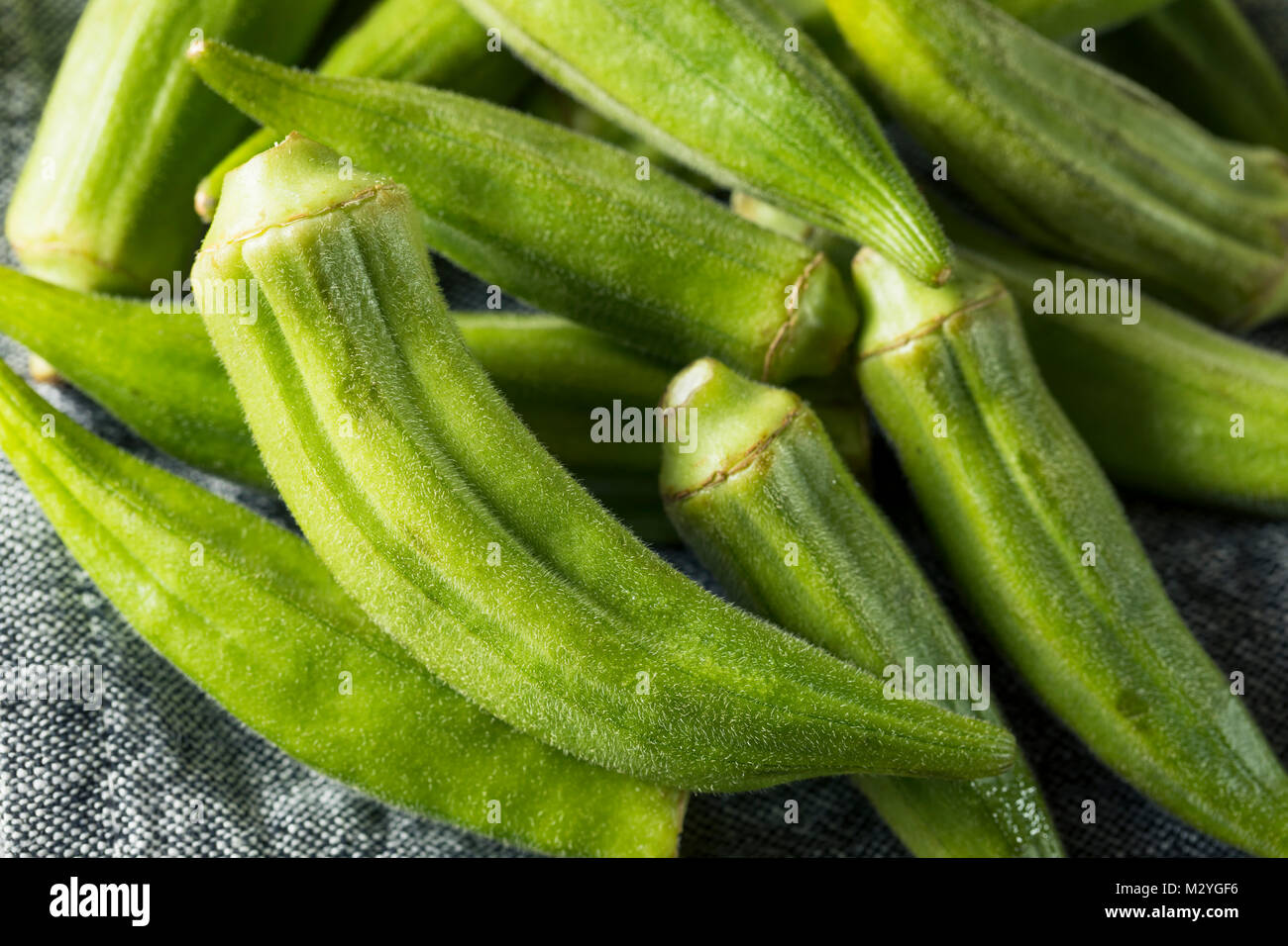 Okrow Raw Green Organic Okra Vegetables Ready to Cook Stock Photo - Alamy