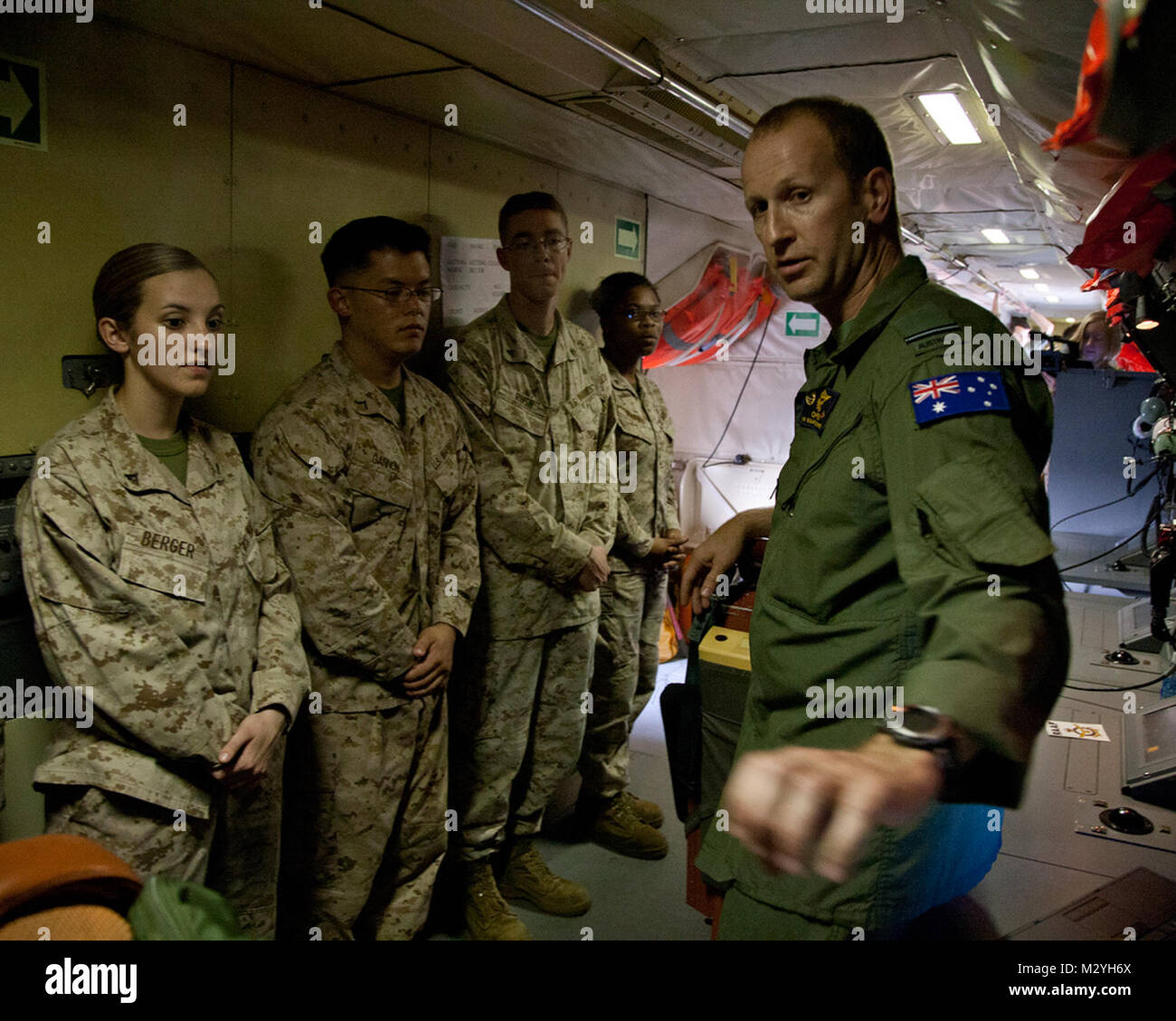 Gives Marines a brief overview of the AP-3C Orion aircraft by #PACOM ...