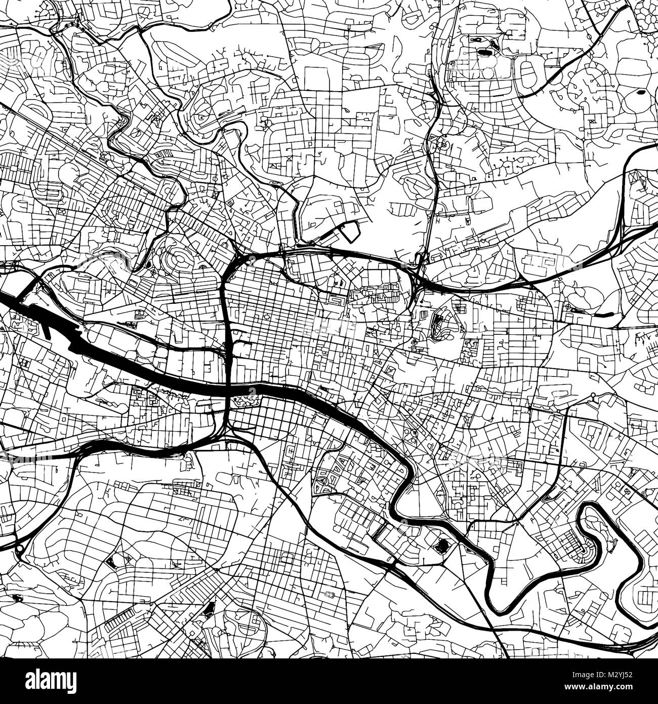 Street Map Of Glasgow Glasgow Downtown Vector Map Monochrome Artprint, Outline Version For  Infographic Background, Black Streets And Waterways Stock Vector Image &  Art - Alamy