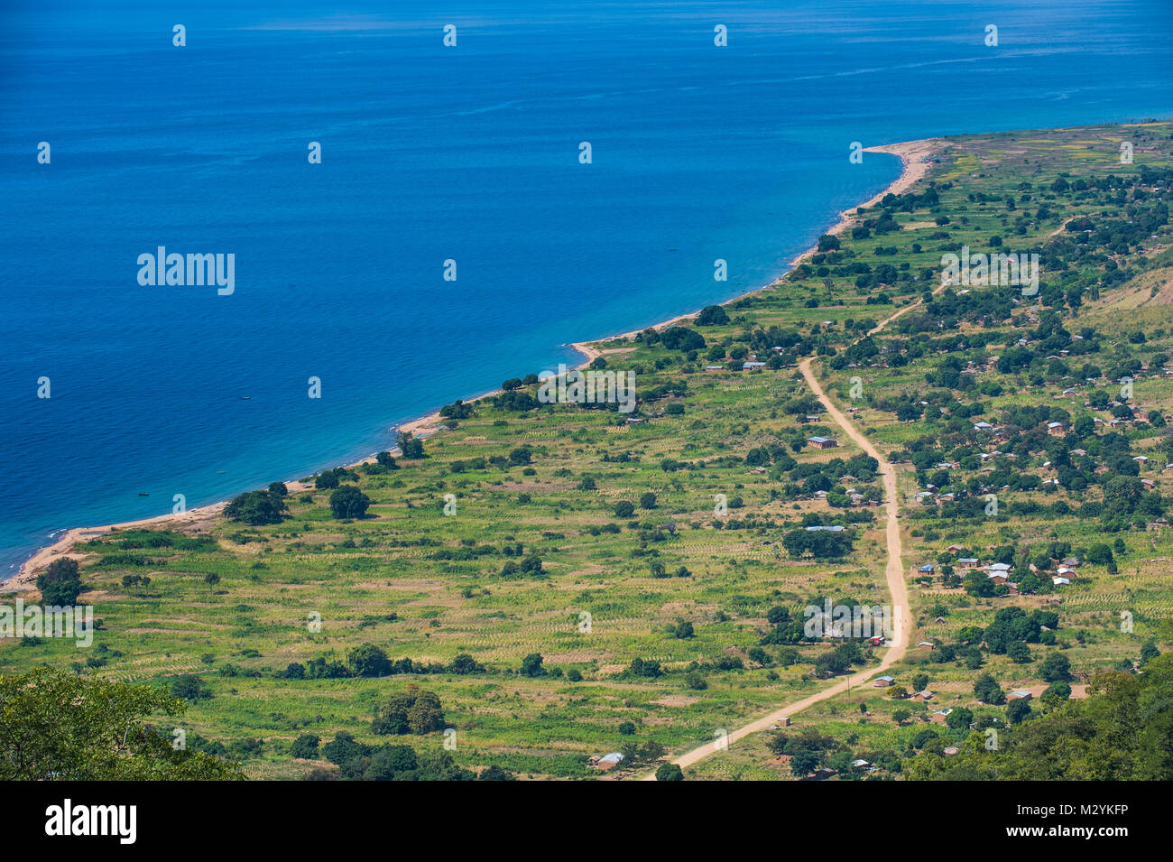 Overlook over  lake Malawi near Livingstonia, Africa Stock Photo