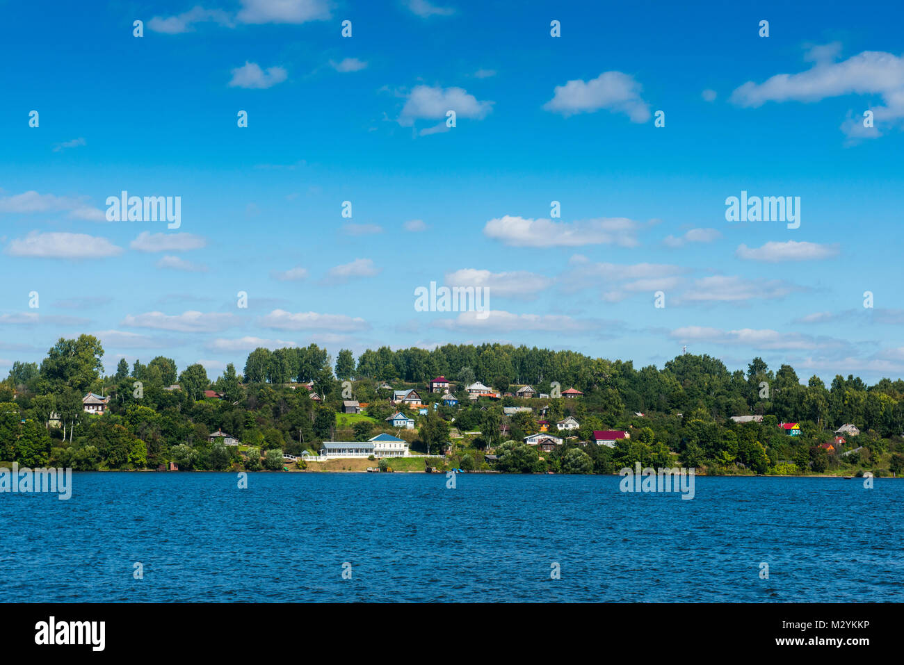 Overlook over Plyos on the volga river, Golden ring, Russia Stock Photo