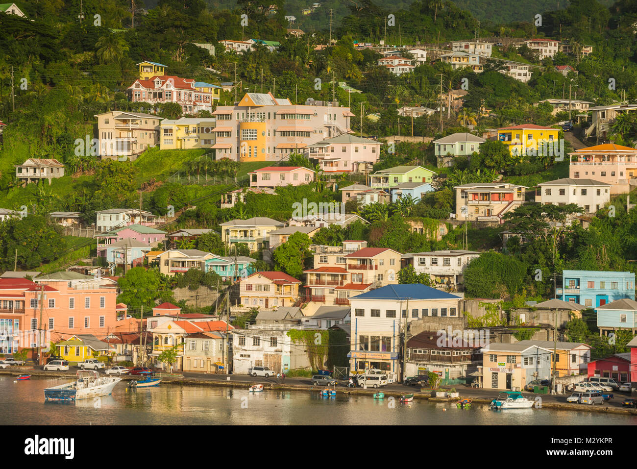 Overlook over St Georges, capital of Grenada, Caribbean Stock Photo