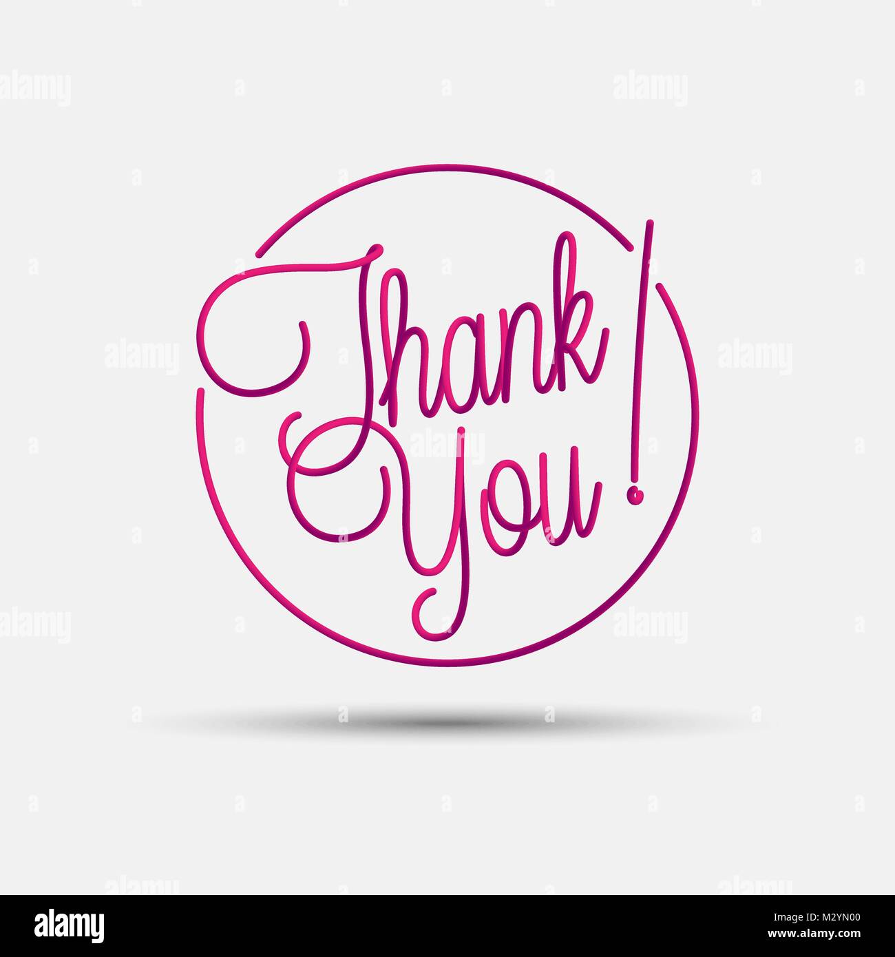 Thank you blended interlaced creative lettering. Trendy vector liquid 3d calligraphy over white background for your graphic and web design Stock Vector