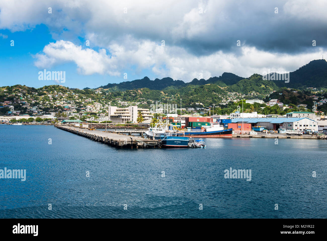 The harbour of Kingstown, St.Vincent, St. Vincent and the Grenadines, Caribbean Stock Photo