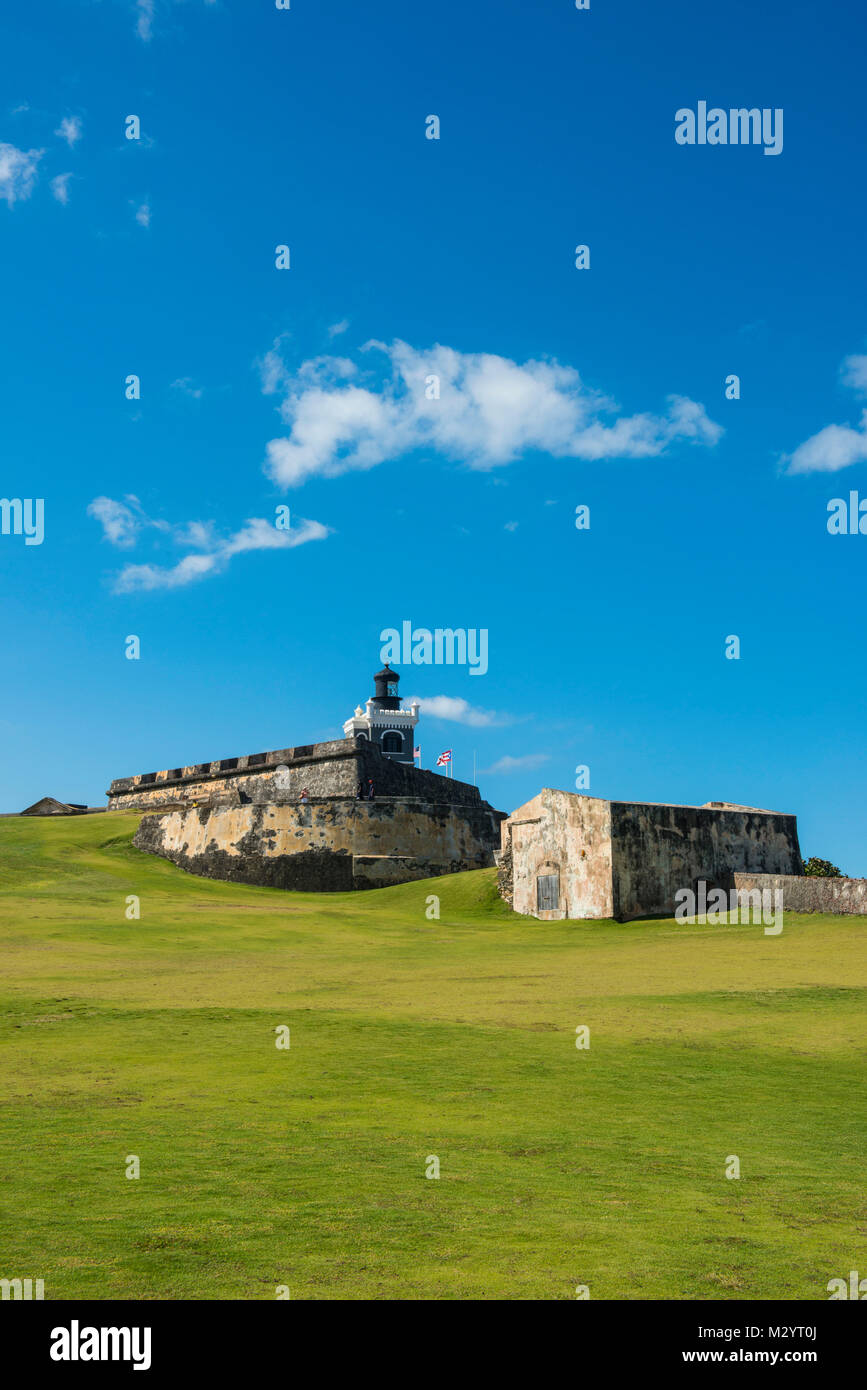 Unesco world heritage sight castle San Felipe del Morro, San Juan, Puerto Rico, Caribbean Stock Photo