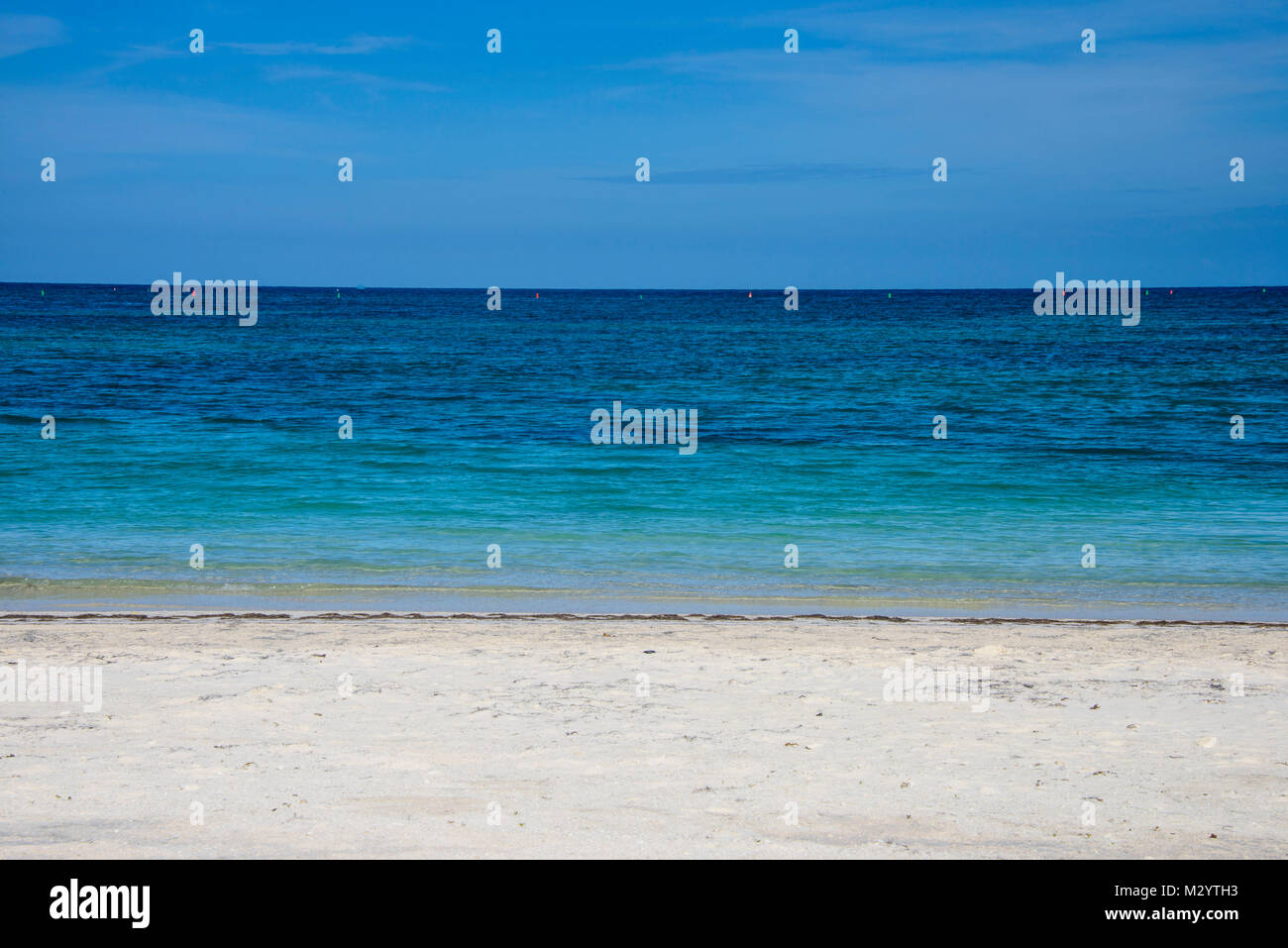 White sand and turquoise water in the Cana bay, Punta Cana, Dominican