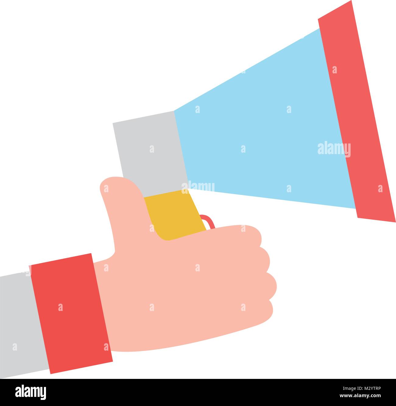 colorful man hand with megaphone speaker message Stock Vector Image ...