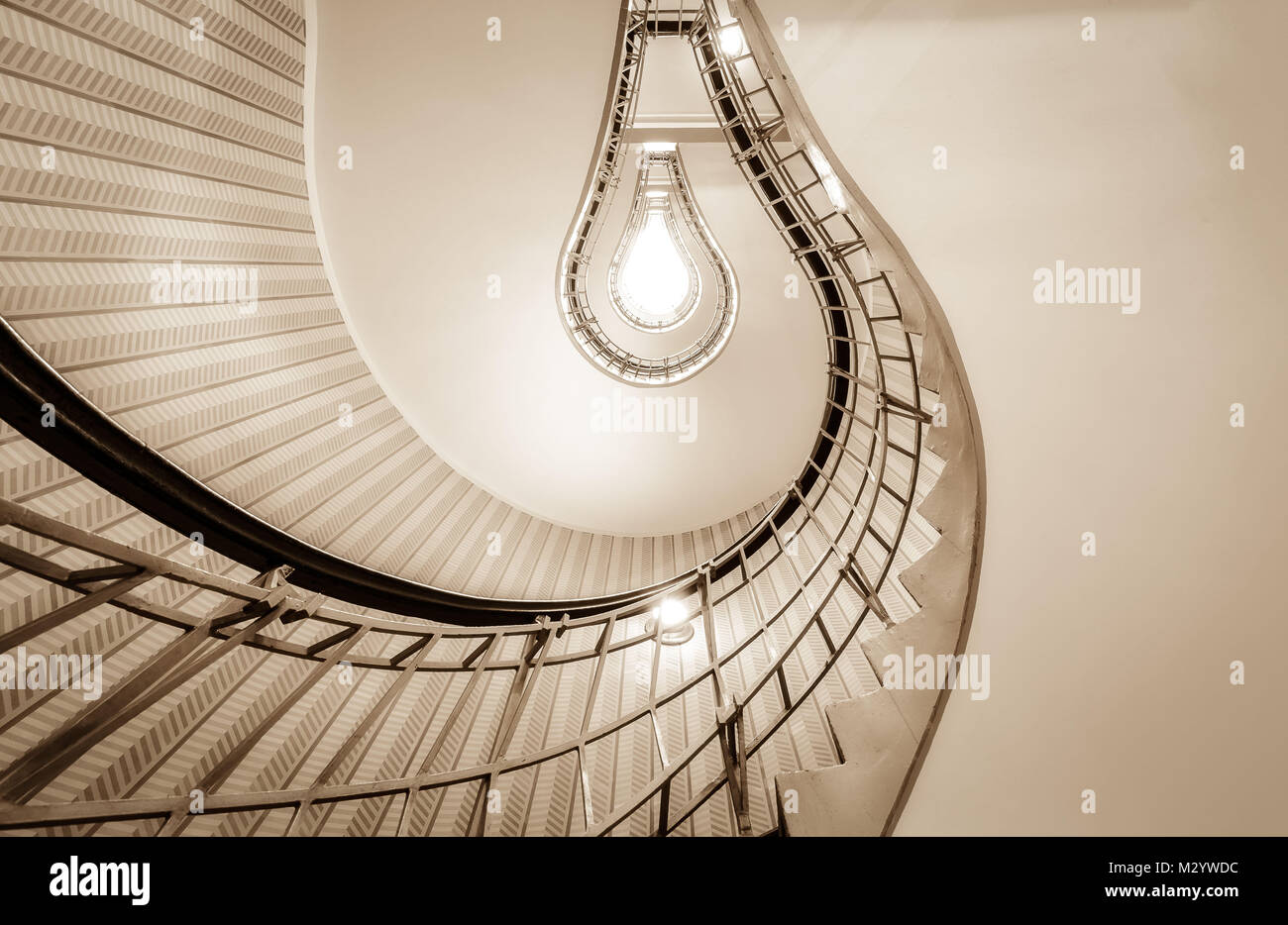 A lightbulb styled stairway in the house of the black madonna in Prague Stock Photo