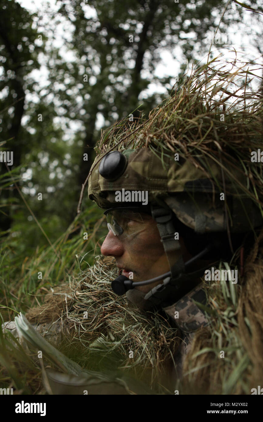 1-12st Infantryman provides security during reconnaissance training by ...