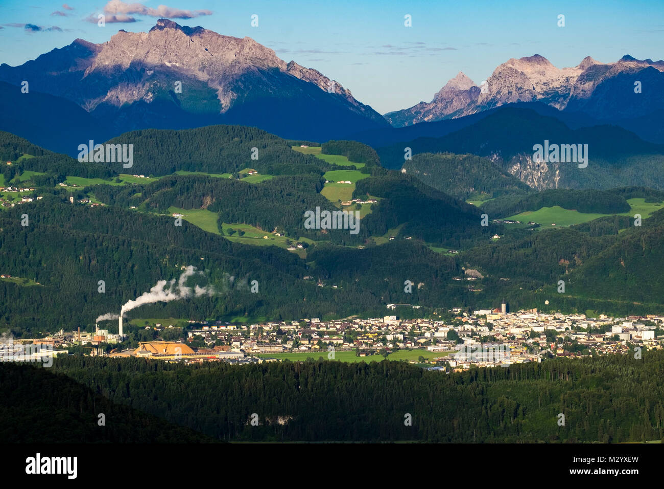 Aerial view of Hallein in Austria, Europe Stock Photo
