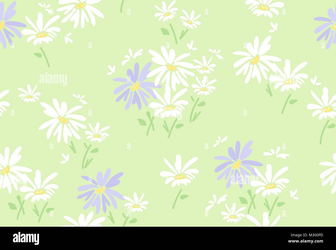 vector seamless floral pattern with chamomile flowers Stock Vector ...