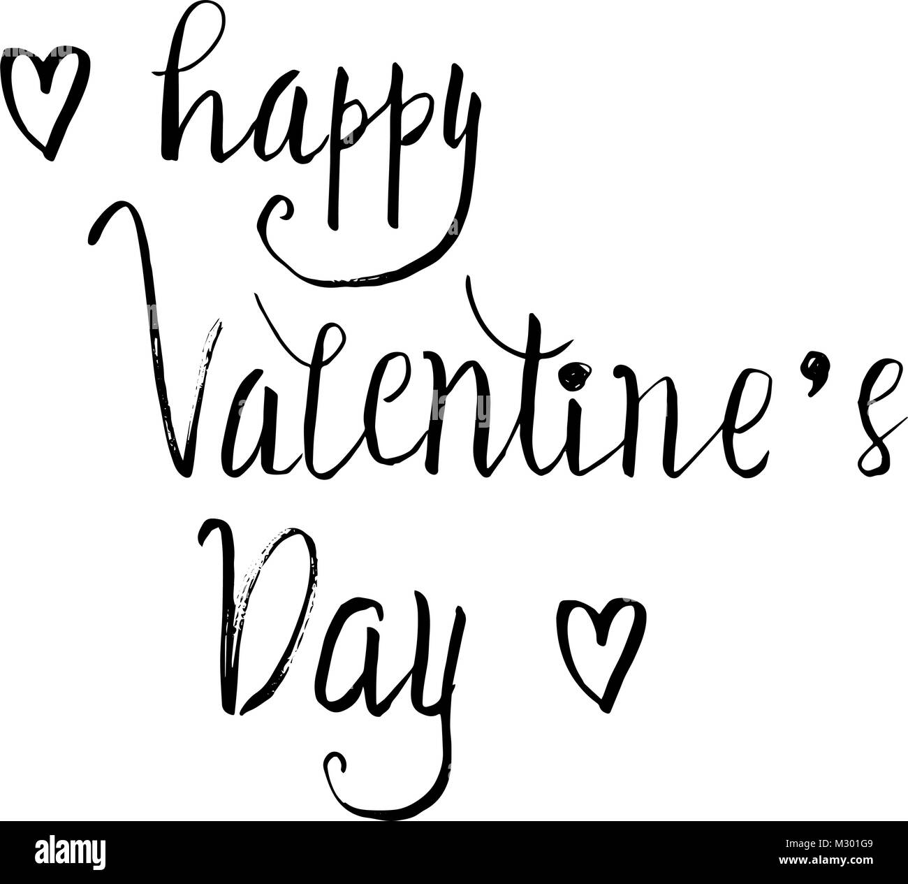 Happy valentines day black and red lettering white