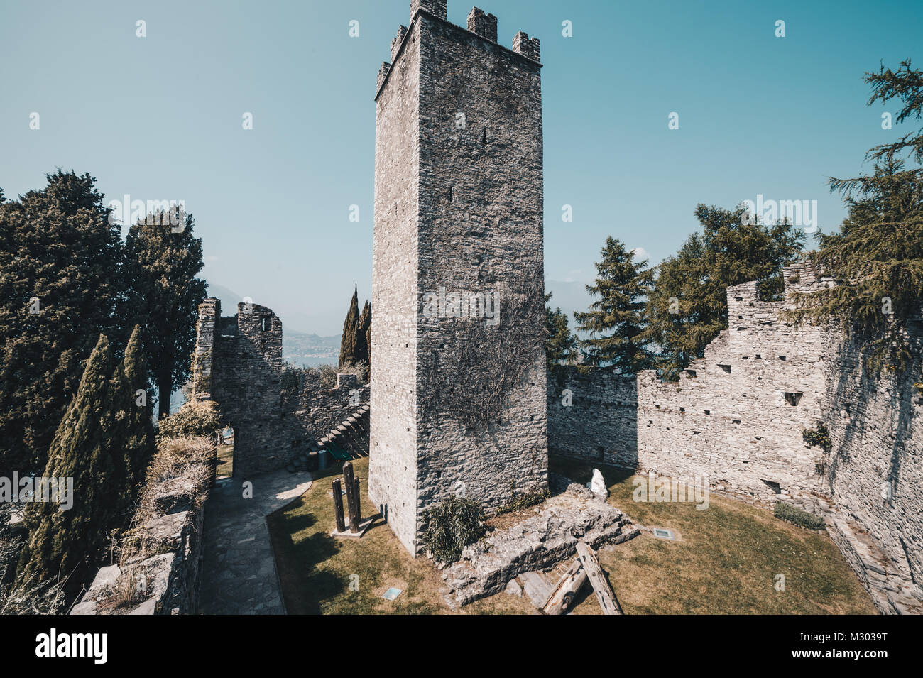 castle of vezio varenna como lake Stock Photo