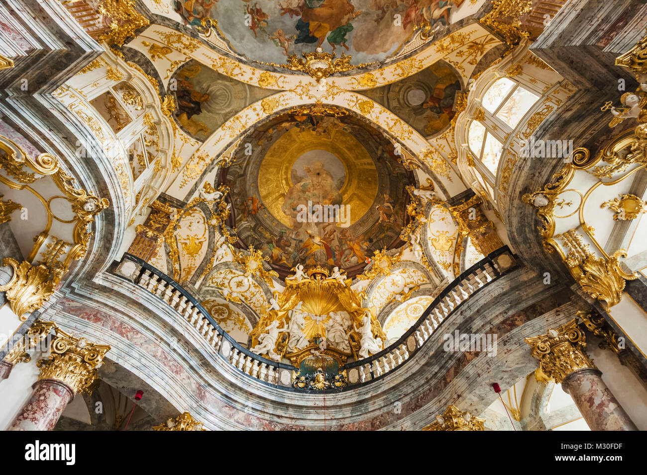 Germany, Bavaria, Romantic Road, Wurzburg, Wurzburg Residence and Court Garden, The Court Chapel Stock Photo