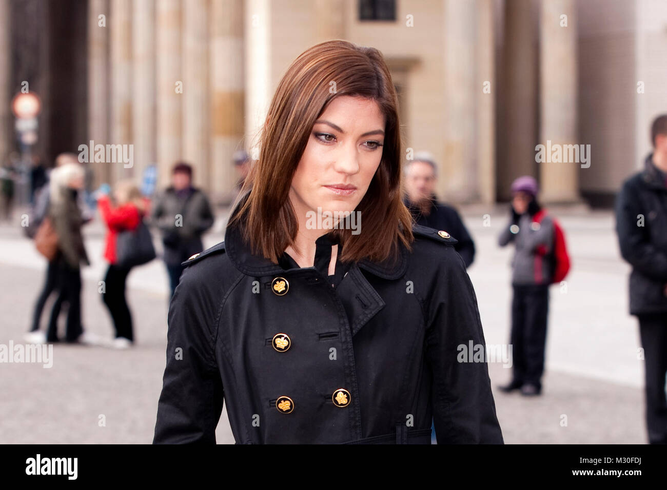 Jennifer Carpenter auf dem Pariser Platz am Berliner Brandenburger Tor zum Auftakt der 2.Staffel der US-Fernsehserie 'Dexter' Stock Photo