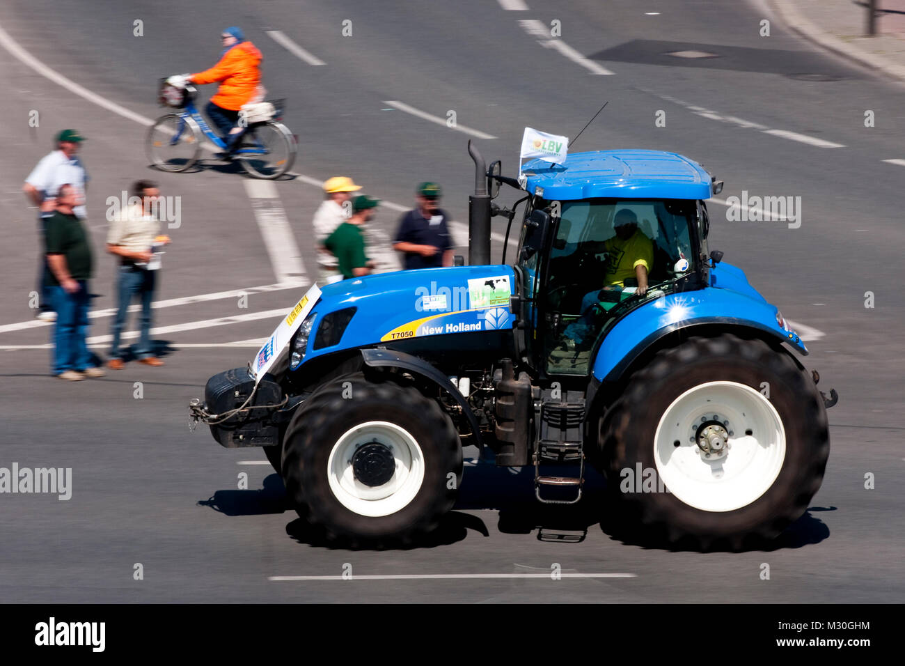 Traktor-Demo der Bauern löst Verkehrschaos aus Stock Photo
