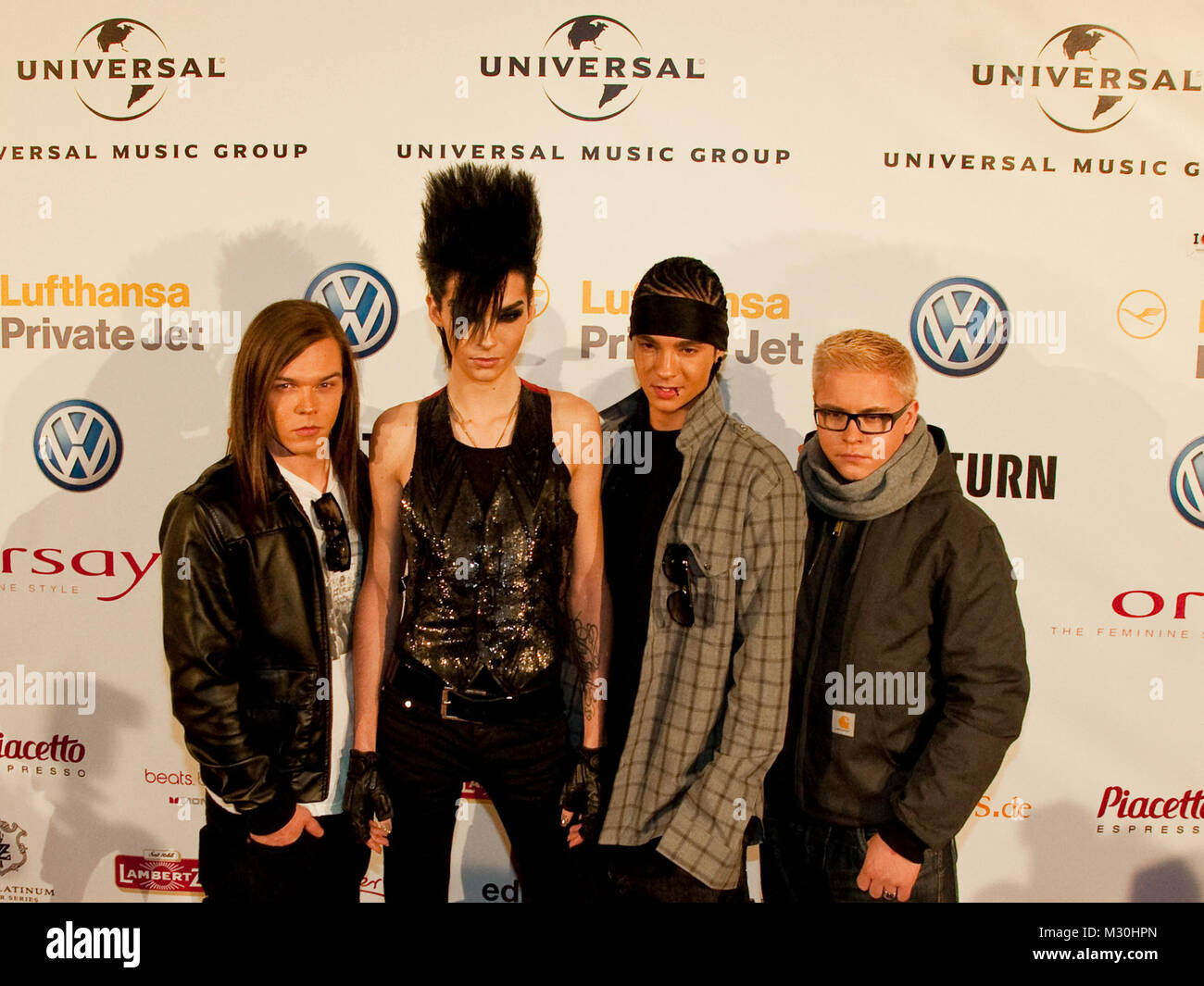 Tokio Hotel bei der 'UNIVERSAL MUSIC Aftershow-Party' der MTV Europe Music Awards 2009 in der Event-Location Hangar 2, auf dem historischen Flughafen Berlin Tempelhof. Stock Photo