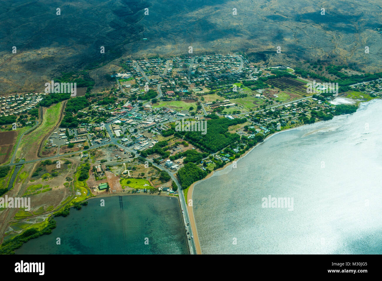 Aerial of the island of Molokai, Hawaii Stock Photo Alamy