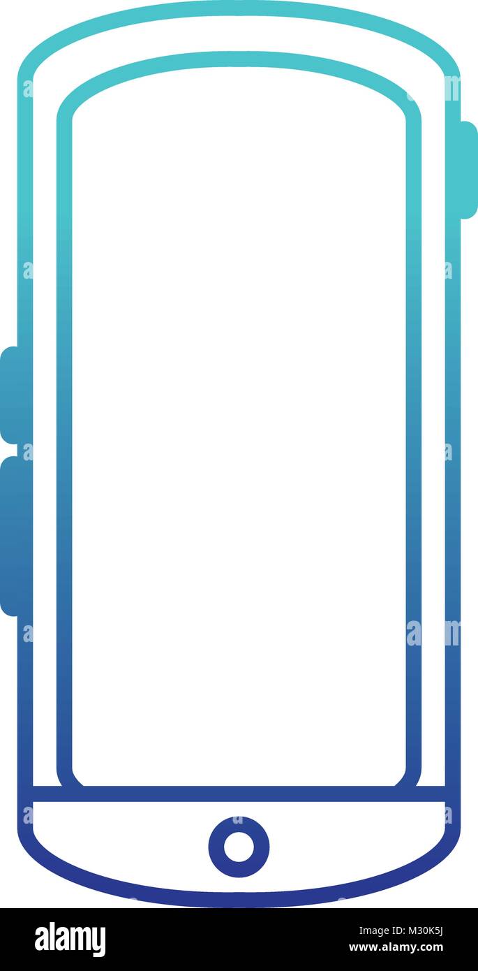 blue line smartphone mobile technology to call and talk Stock Vector ...