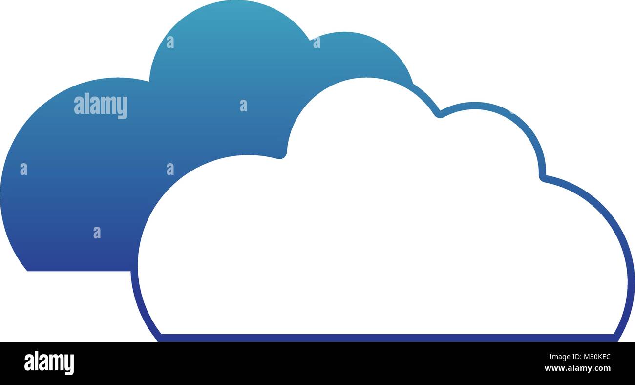 blue line nature clouds weather in the sky icon Stock Vector Image ...