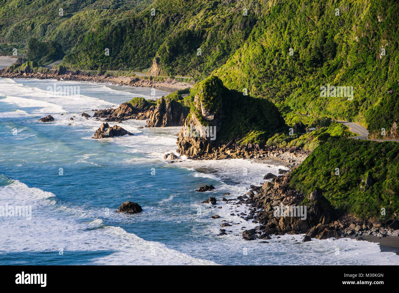 The untouched west coast of South island between Greymouth and Westport, New Zealand Stock Photo