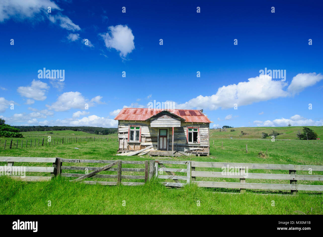 Old farming cottage, Westcoast Northland North Island, New Zealand Stock Photo