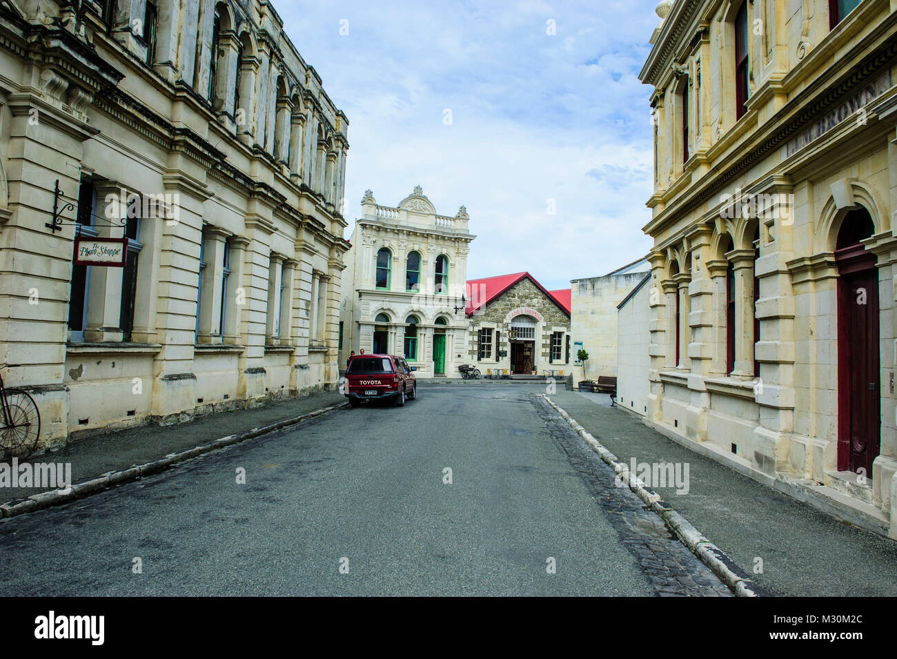 Victorian style buildings in the Harbour-tyne historic precinct, Oamaru, South Island, New Zealand Stock Photo