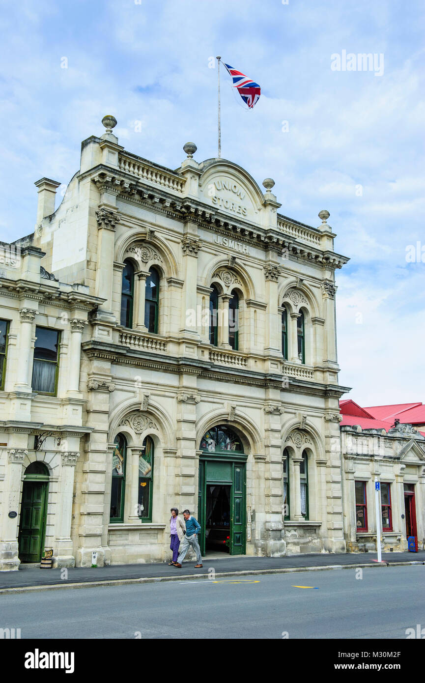 Victorian style buildings in the Harbour-tyne historic precinct, Oamaru, South Island, New Zealand Stock Photo