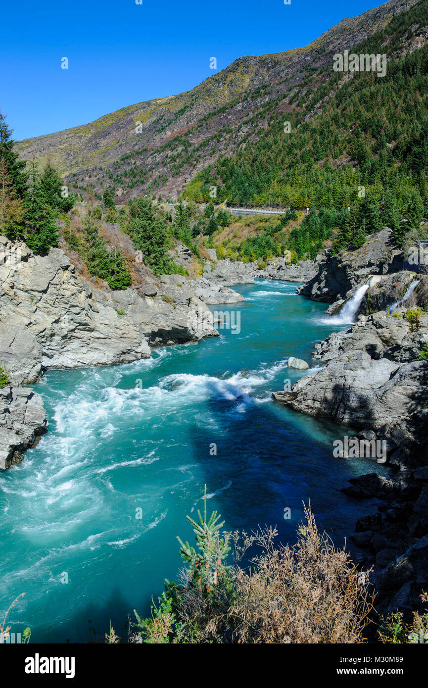 Turquoise Water Of The Kawarau River In The Kawarau Gorge South Island 