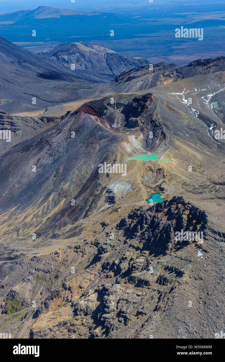 Aerial Tongariro National Park, North Island, New Zealand Stock Photo