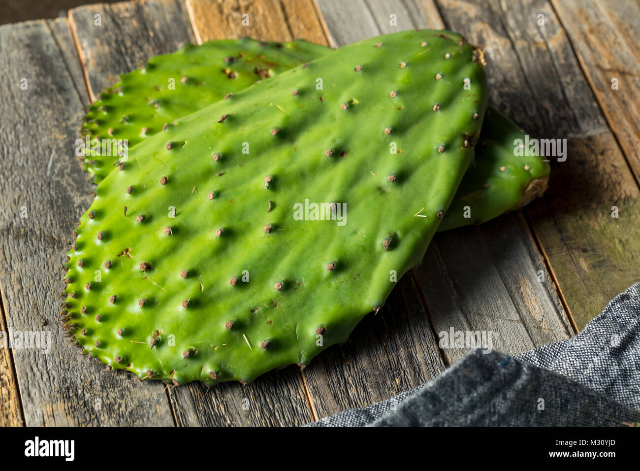 Raw Green Organic Cactus Leaf Fruit Ready To Cook Stock Photo Alamy