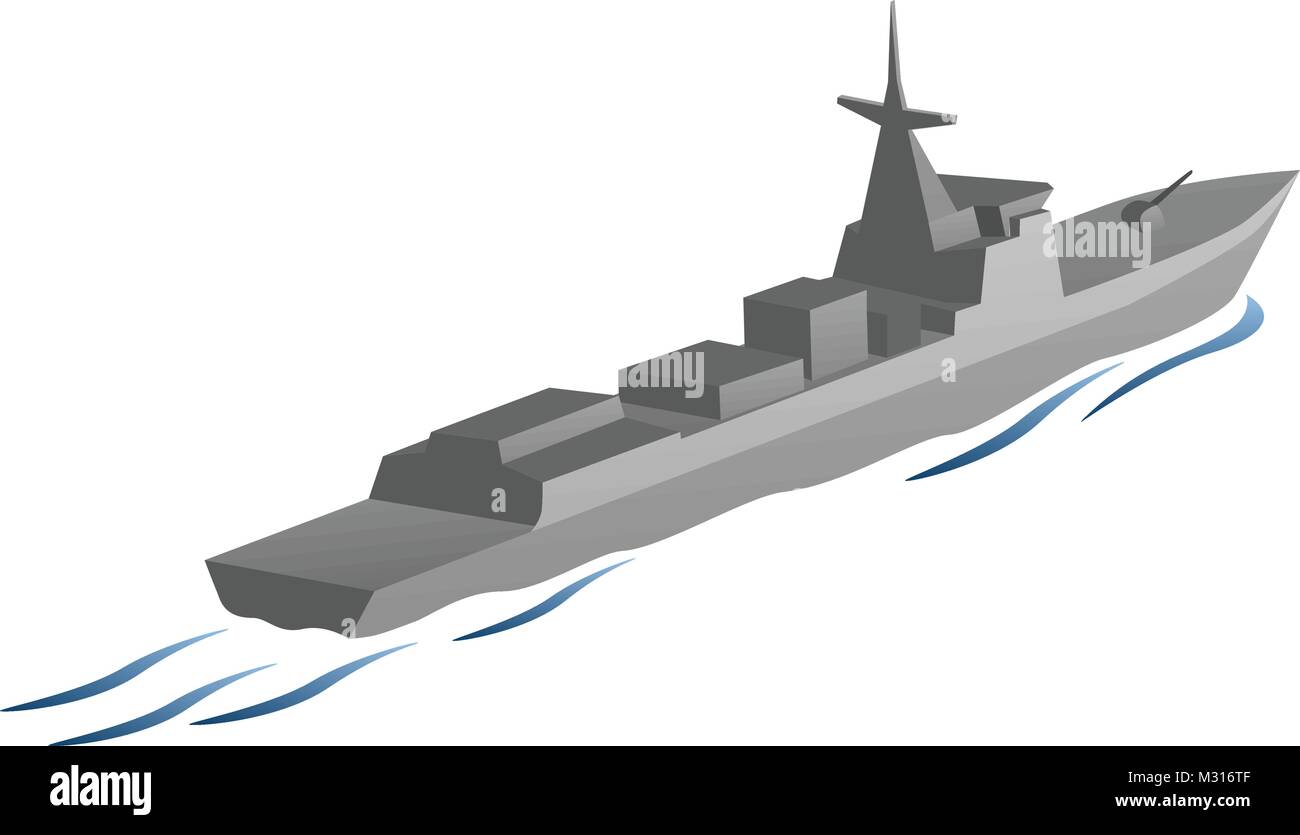 Naval Military War Ship Vector Graphic Stock Vector