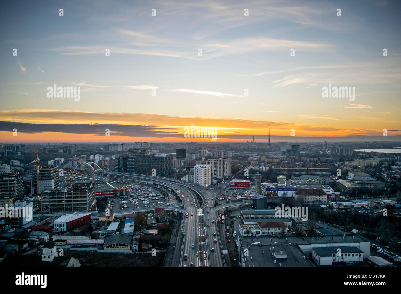 Cityscape shots of Bucharest Romania Stock Photo