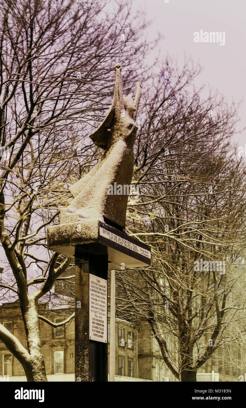 A Memorial to British volunteers of the Spanish Civil War overlooks the