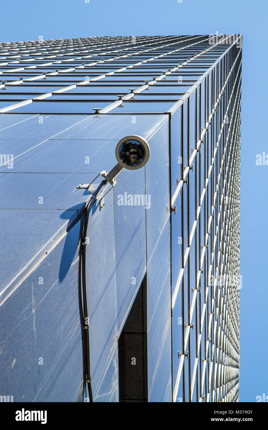 Baltimore Maryland,high rise skyscraper skyscrapers building buildings perspective,looking up,vertical,lines,security camera,video surveillance,crime Stock Photo