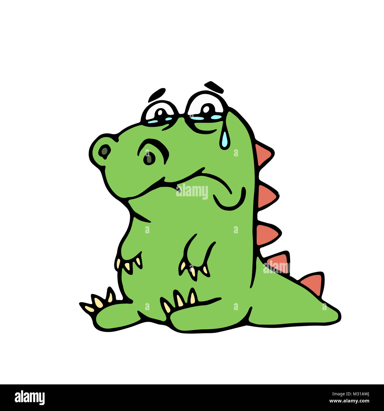 cute unhappy dinosaur. melancholy cartoon character Stock Photo Alamy