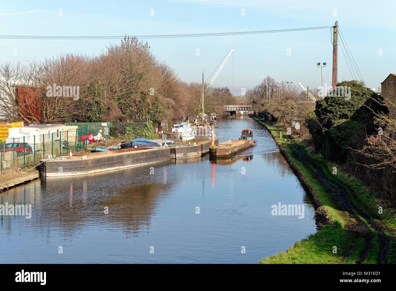 The Paddington arm of the Grand Union canal at Bulls Bridge Southall West London England UK Stock Photo