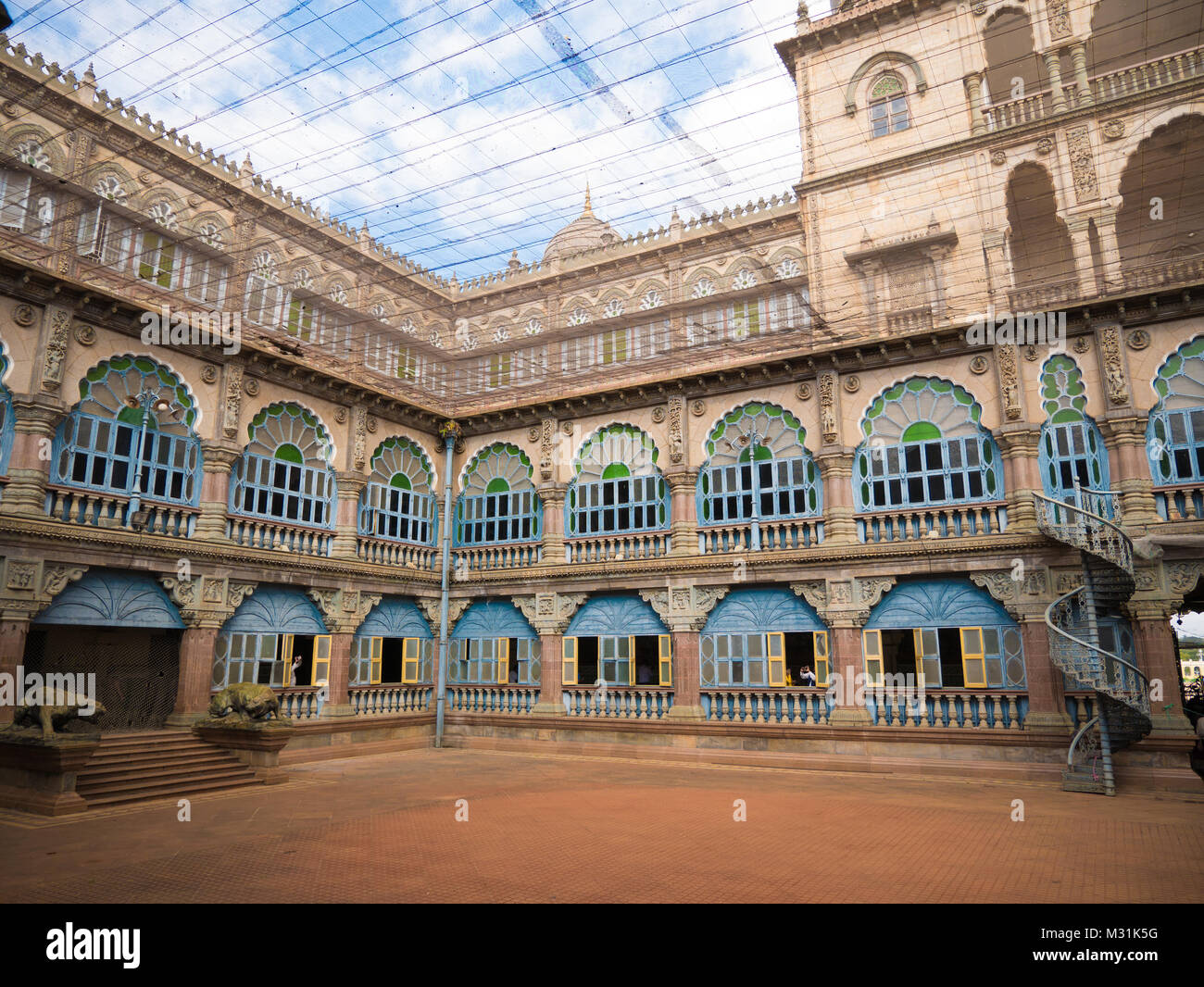 MYSORE, INDIA - January 11 2018: Inside the beautiful ornate interior of royal Mysore Palace, Karnataka, India Stock Photo