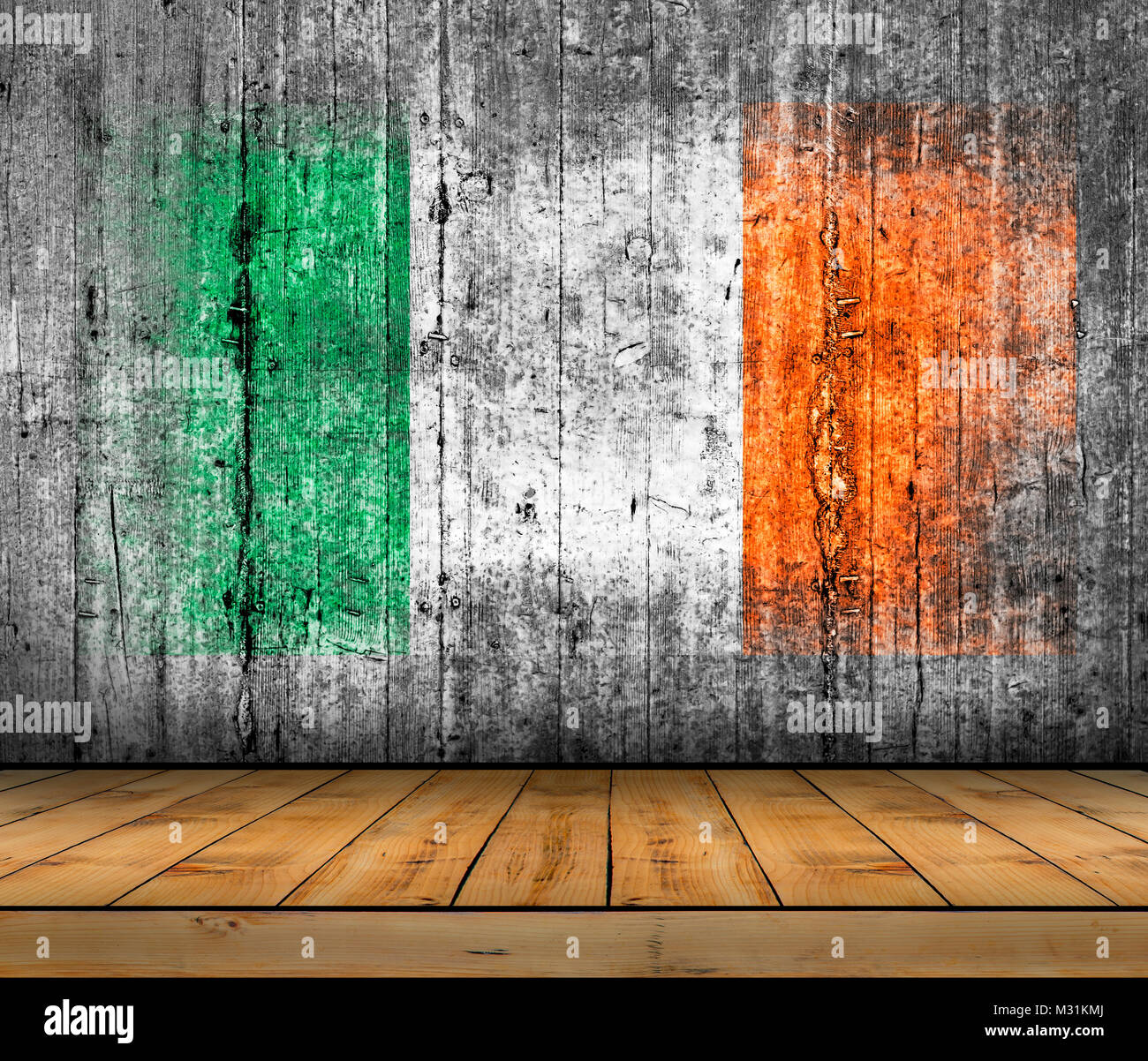 Painted Irish flag on dark grunge background Stock Photo - Alamy, image size:1300x1202