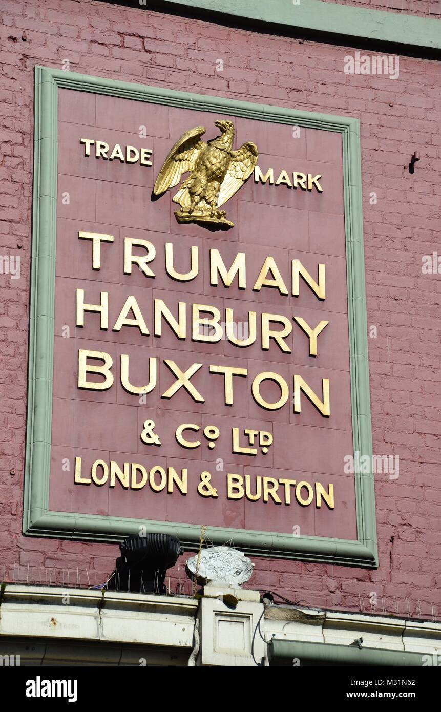 Truman, Hanbury, Buxton & Co brewery sign, Camden, London Stock Photo Alamy