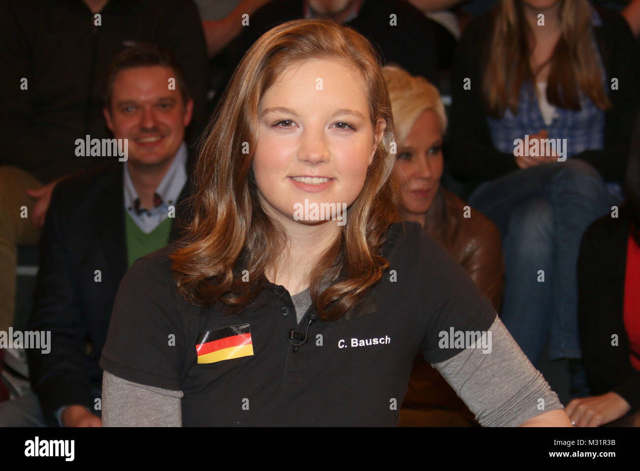 Chantal Bausch (Sportlerin mit Spenderherz), Lanz, Aufzeichnung 2 vom 25.02.2014, Hamburg Stock Photo