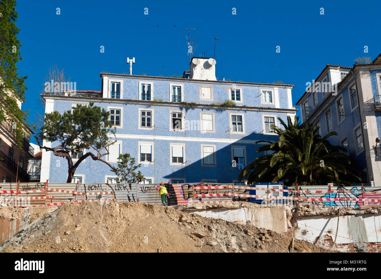 Construction work. Lisbon, Portugal Stock Photo Alamy