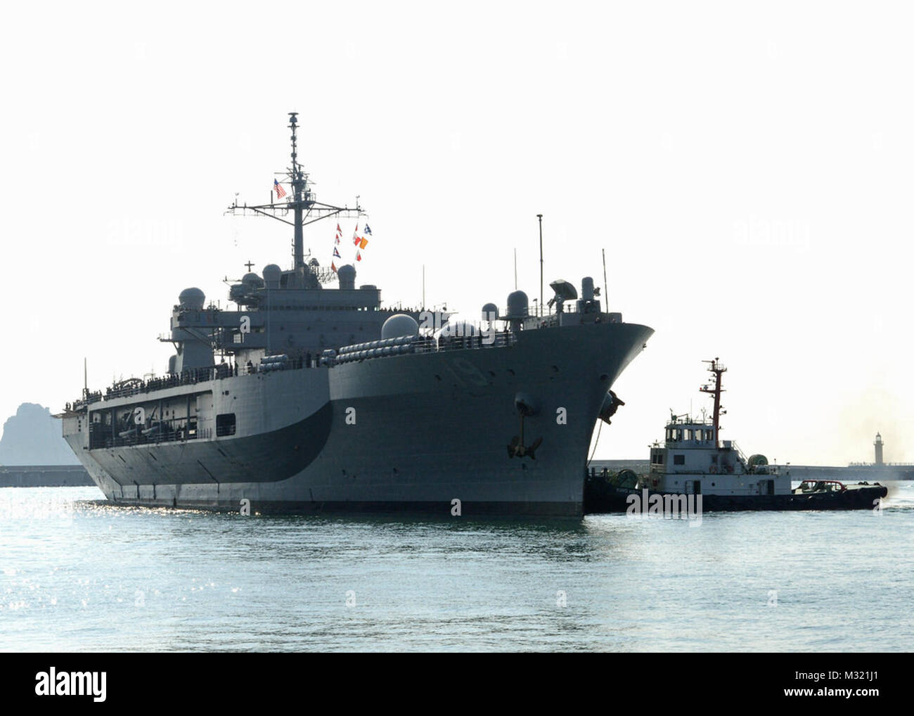 USS Blue Ridge arrives in Busan for a port visit by #PACOM Stock Photo ...