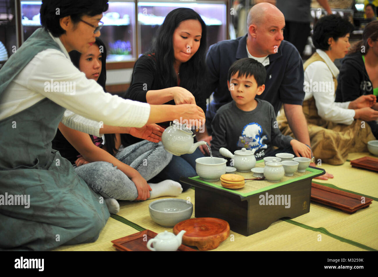 Traditional Korean tea culture and customs exhibited by Stock