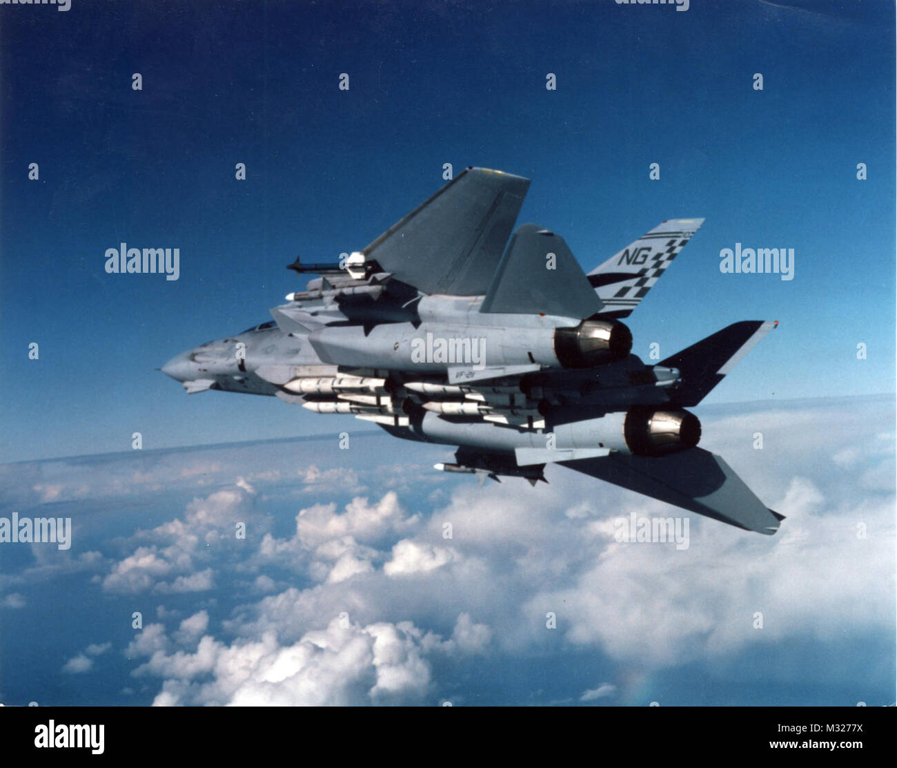 an f-14B loaded with 4 AIM-54 Phoenix, 2 AIM-9L sidewinders and 2 